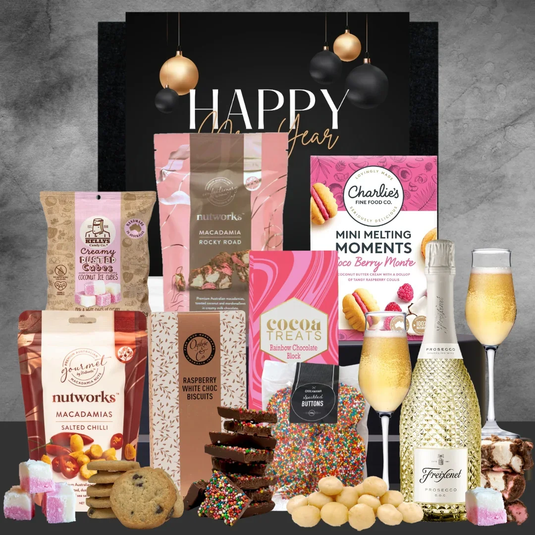 New Year Sparkling Wine & Snack Gift Hamper for Her - Image 2