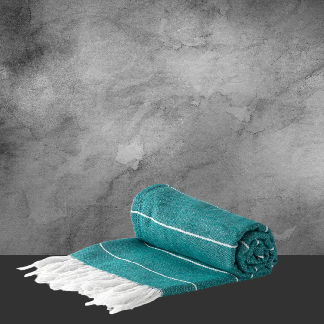 NICOLA SPRING Turkish Beach Towel - Aqua 90X170 - Image 2