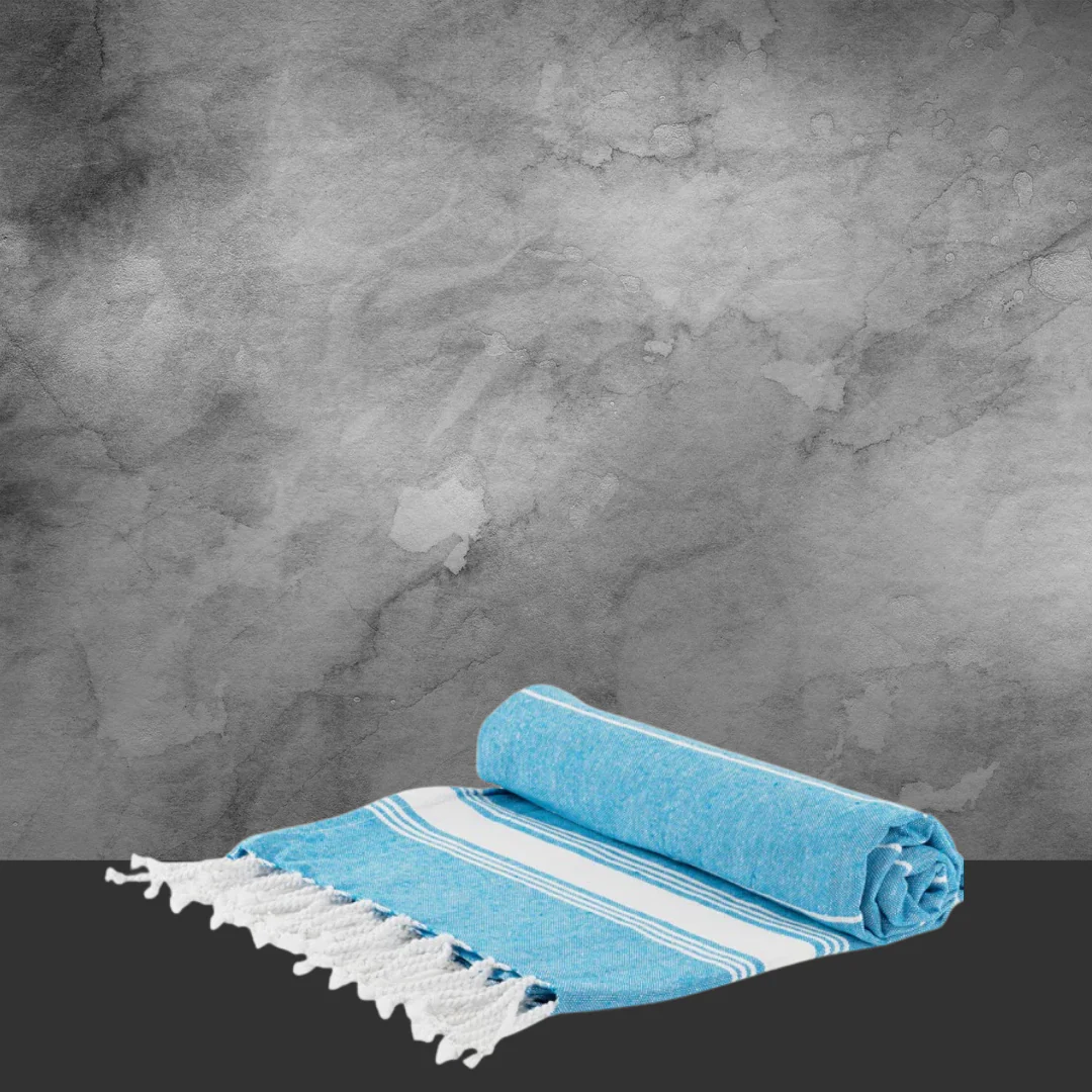 NICOLA SPRINGS Turkish Beach Towel - Light Blue 90 X 170 - Image 2