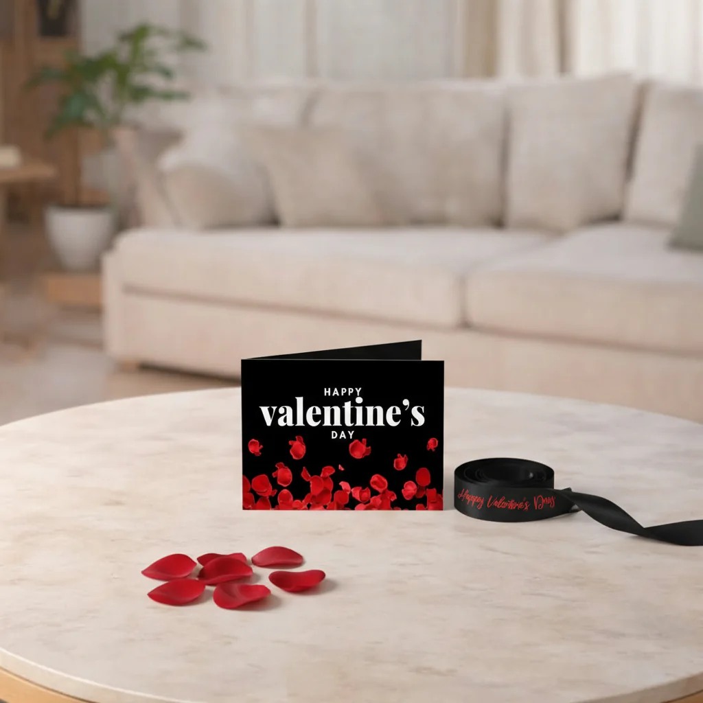 Personalised Happy Valentines Ribbon Black & Red