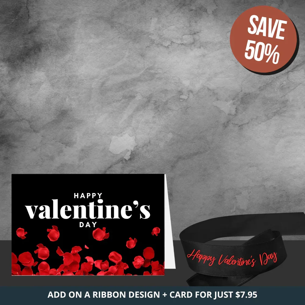 Personalised Happy Valentines Ribbon Black & Red - Image 2