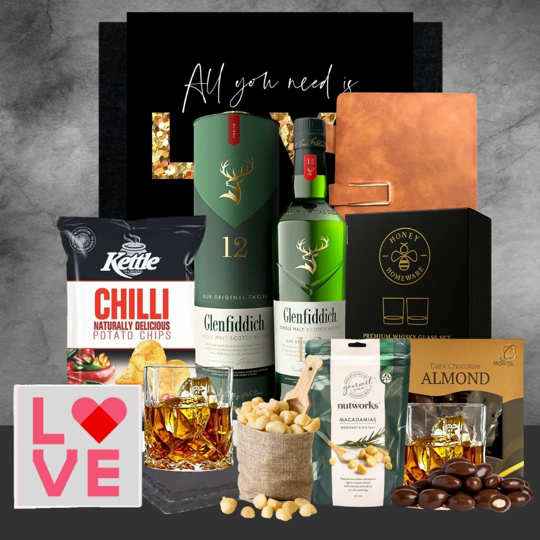 Premium Whisky & Nibbles Valentines Hamper - Image 2