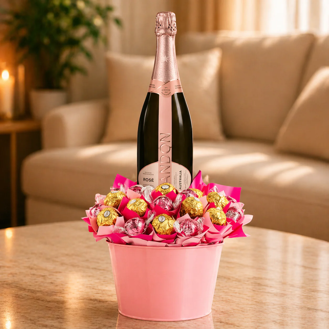 Pretty in Chandon Pink Chocolate Bouquet
