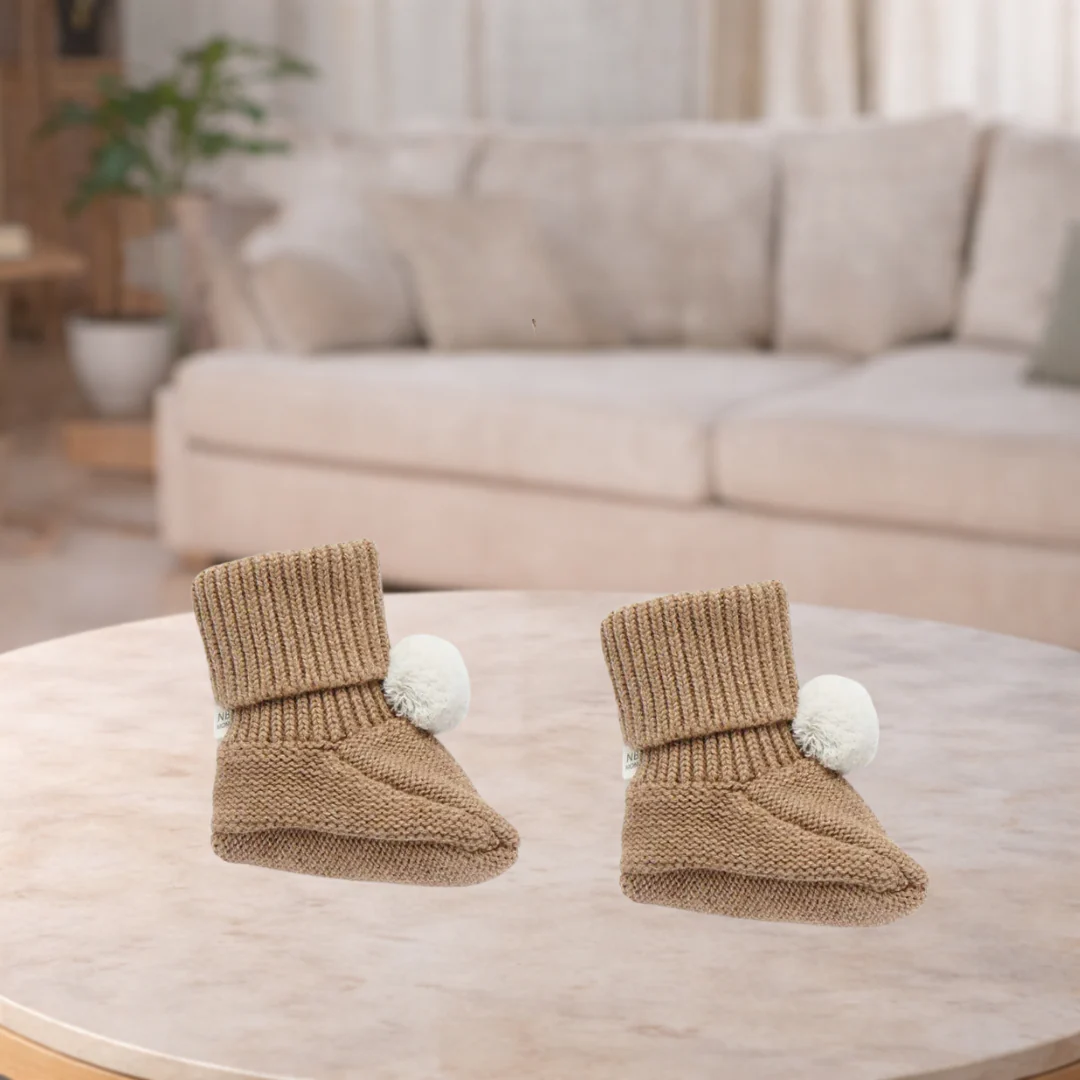 Pure Baby Pom Pom Booties