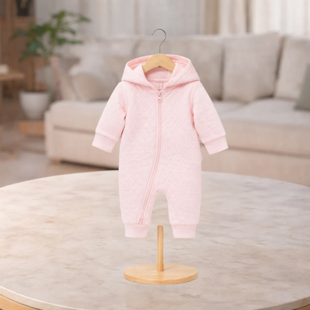 Pure Baby Quilted Growsuit Pale Pink