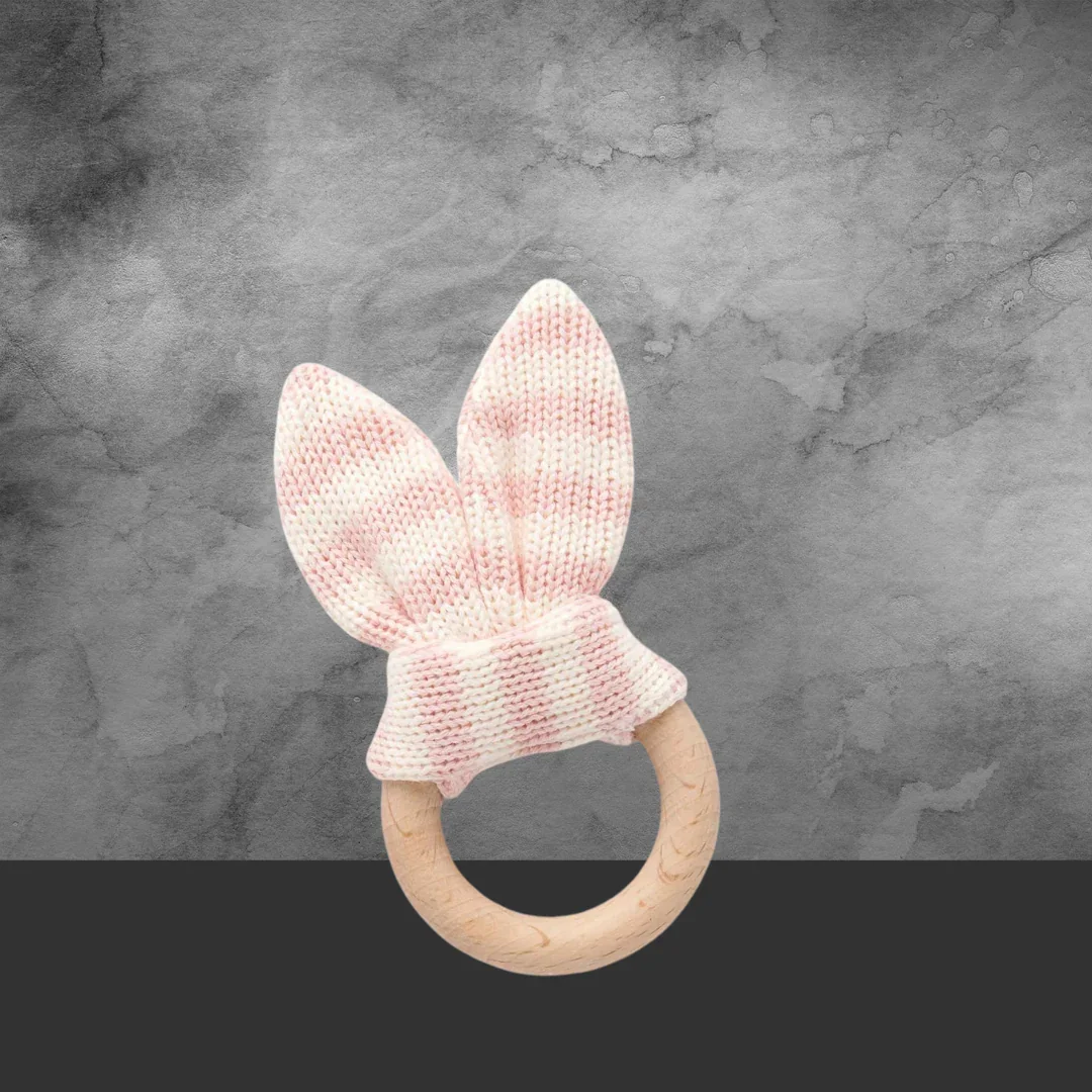 Pure Baby Rose Rabbit Ear Teether - Image 2