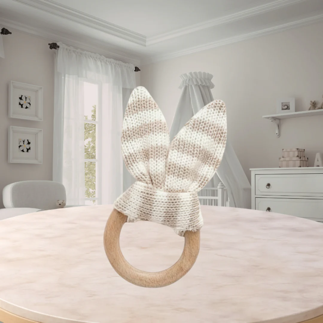 PureBaby Lake Rabbit Ear Teether Brown