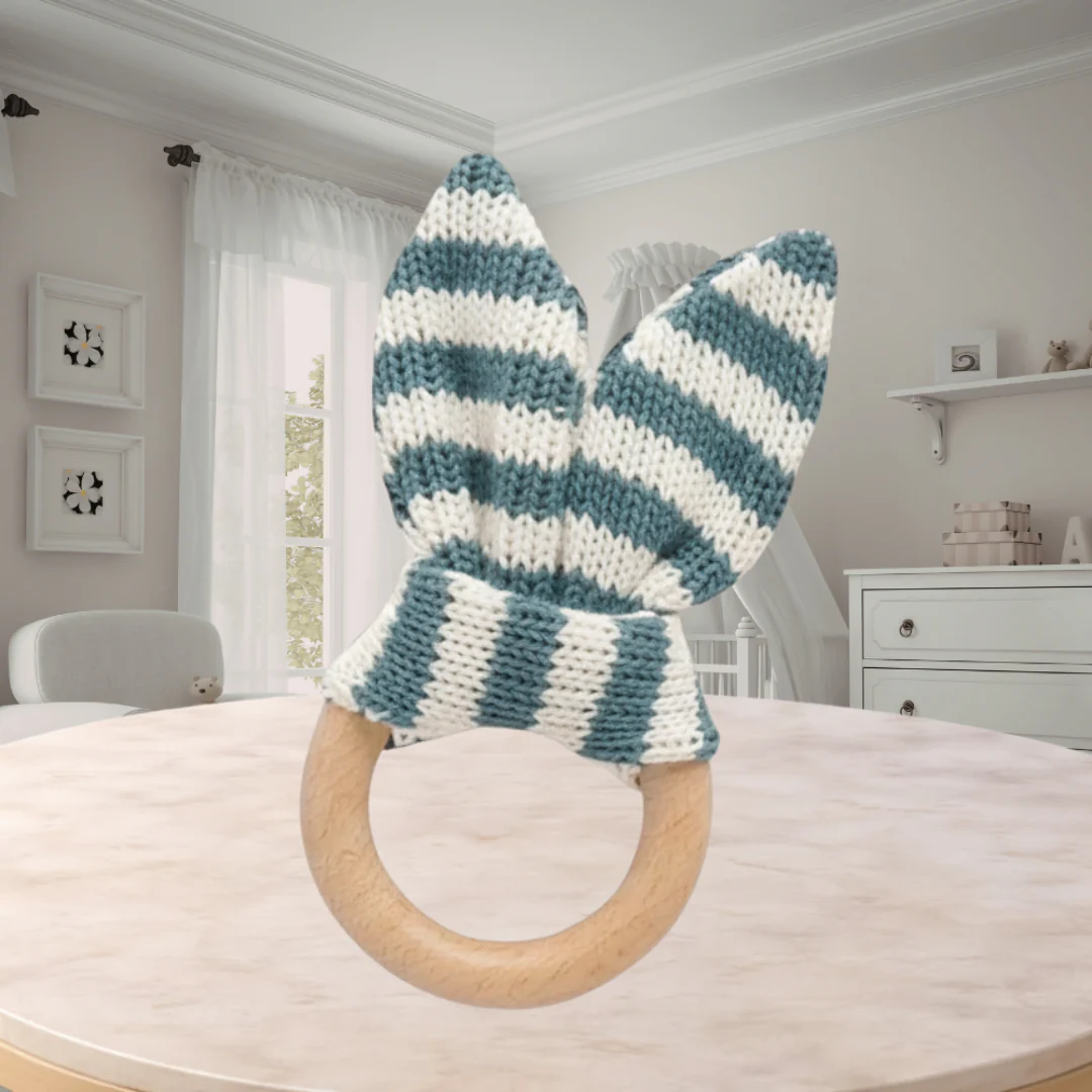 PureBaby Lake Rabbit Ear Teether Lake Blue