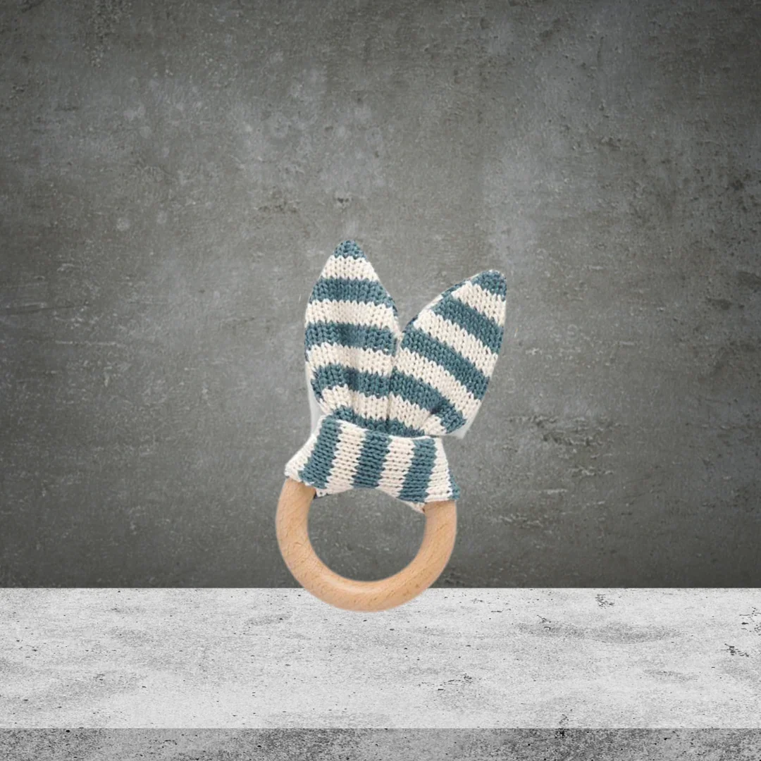 PureBaby Lake Rabbit Ear Teether Lake Blue - Image 2