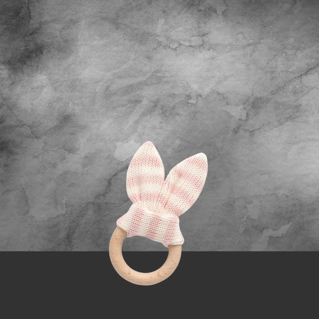 PureBaby Lake Rabbit Ear Teether Wild Rose - Image 2