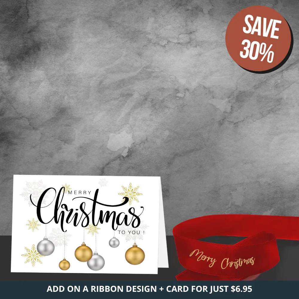 Merry Christmas Ribbon + Christmas Card Bundle - Image 2