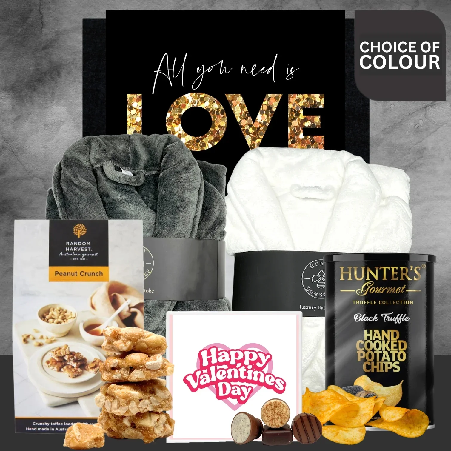 Relax With Robe & Snacks Valentines Hamper - Image 2