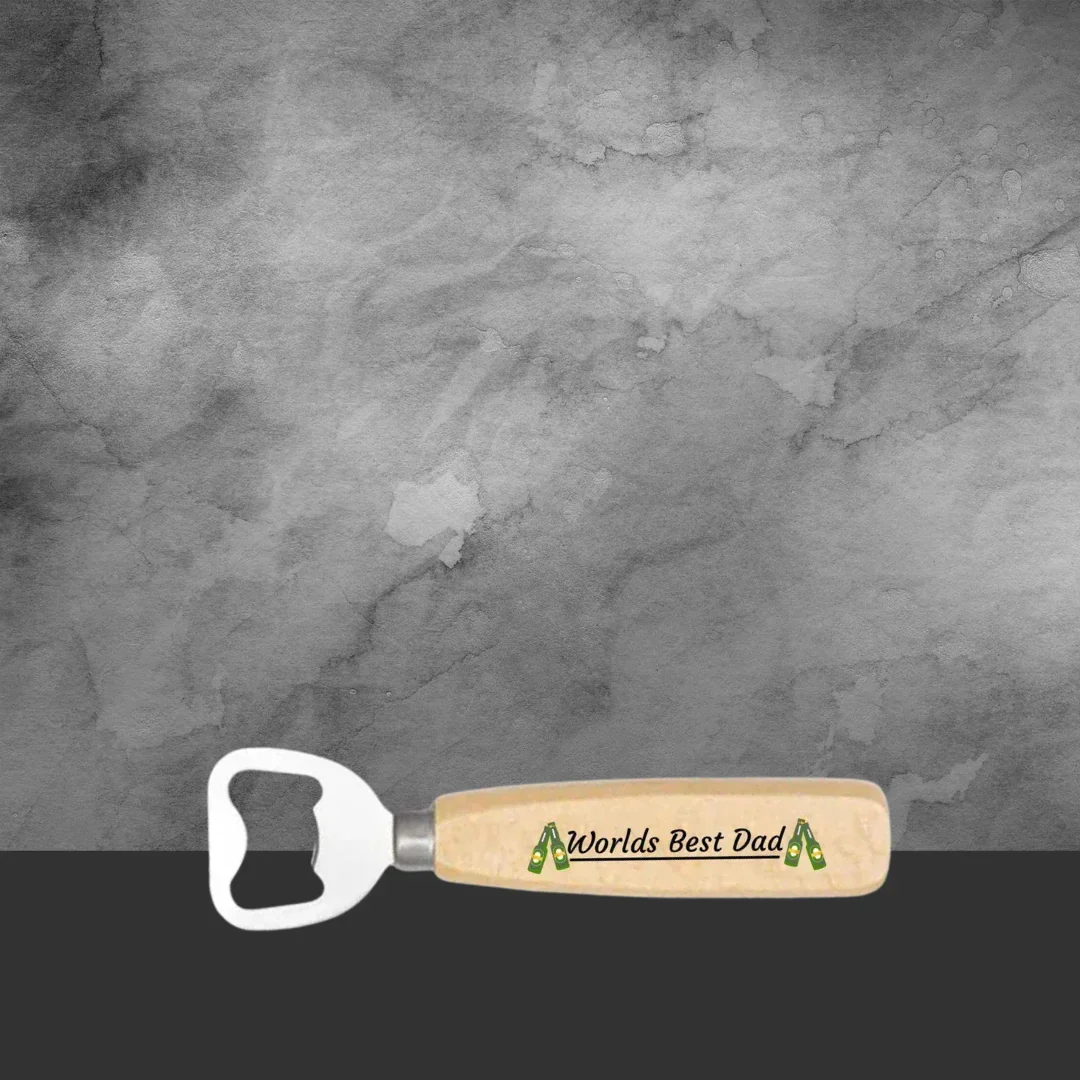 Second Ave World’s Best Dad Wooden Beer Bottle Opener - Image 2