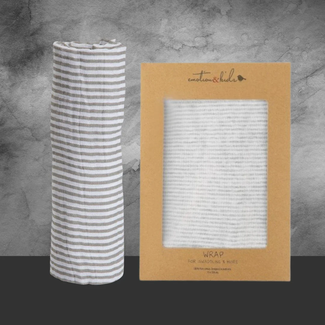 Soft Grey Marl Fine Stripe Wrap
