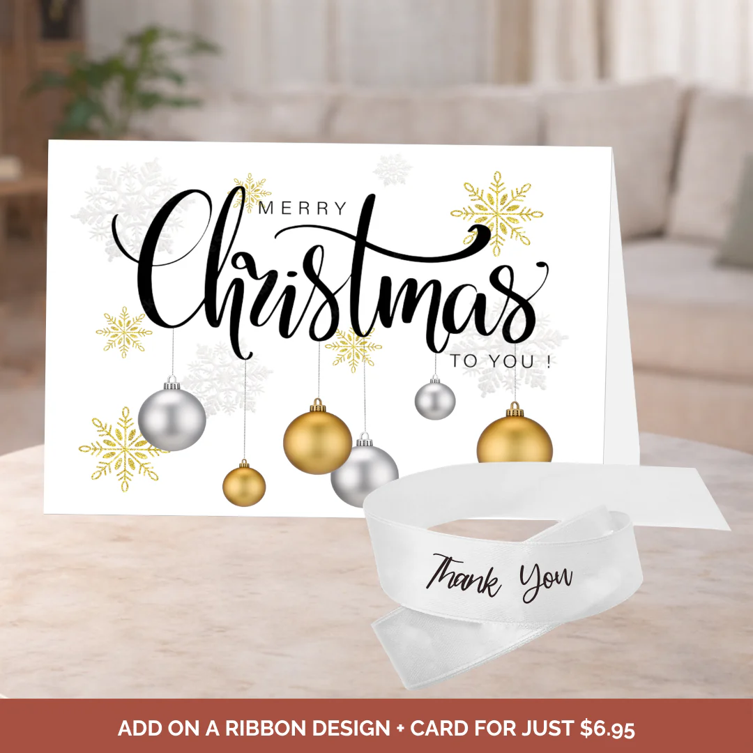 Thank You Ribbon + Christmas Card Bundle