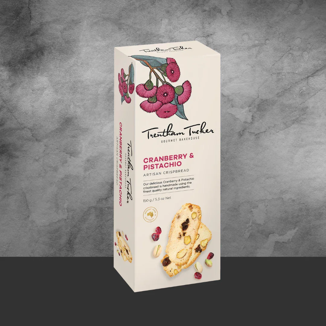 Trentham Tucker Cranberry & Pistachio Crispbread Gift Boxed 150g