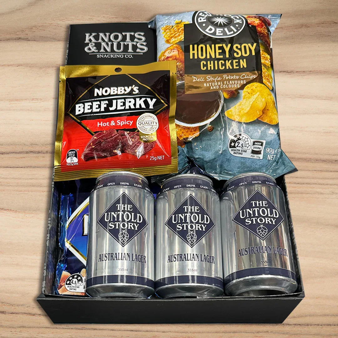 Untold Lager with Snacks Hamper - Image 3