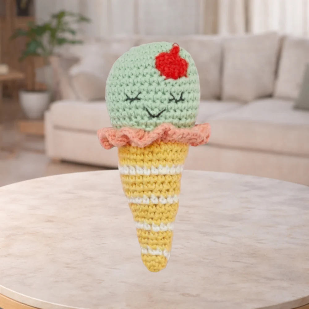 Weegoamigo Crochet Rattle – Isla Ice Cream