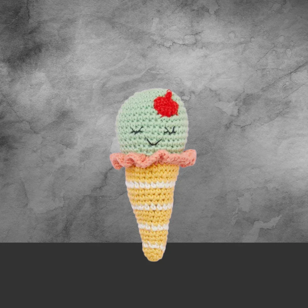 Weegoamigo Crochet Rattle – Isla Ice Cream - Image 2