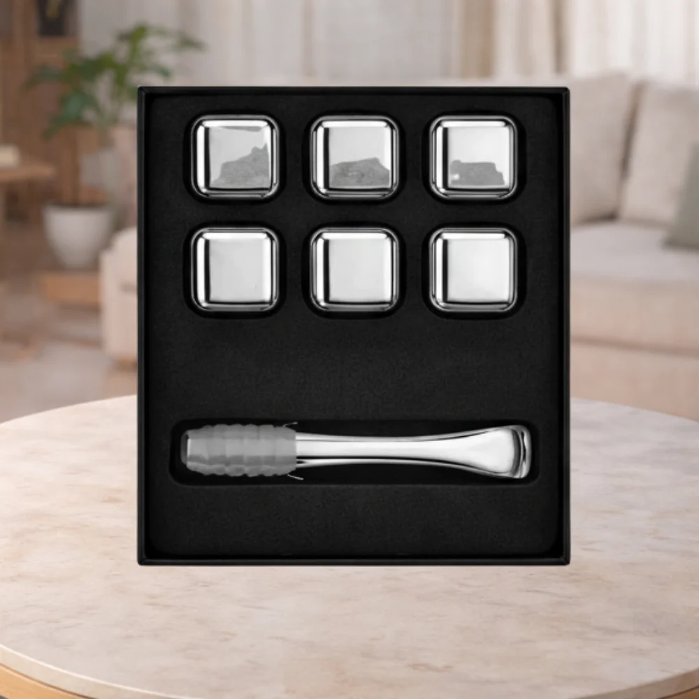 Whisky Stainless Steel Ice Cubes (6 Pcs)