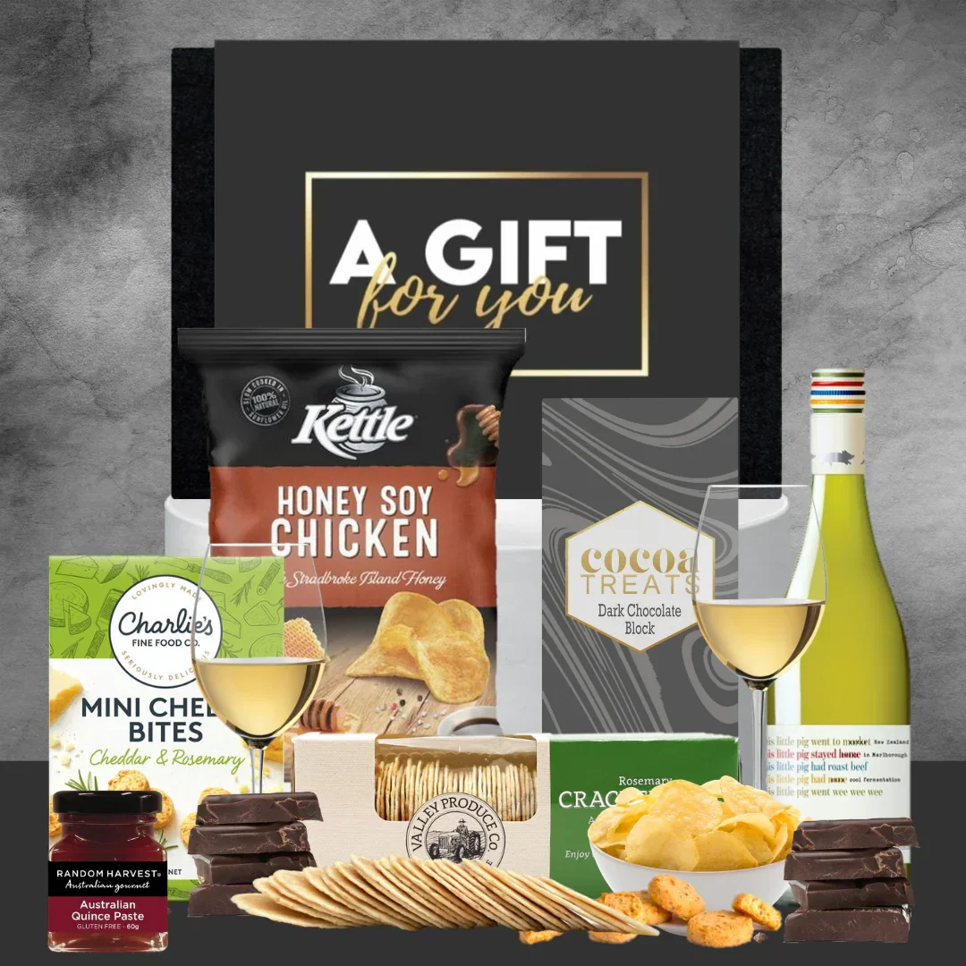 White Wine and food gift basket - Image 2