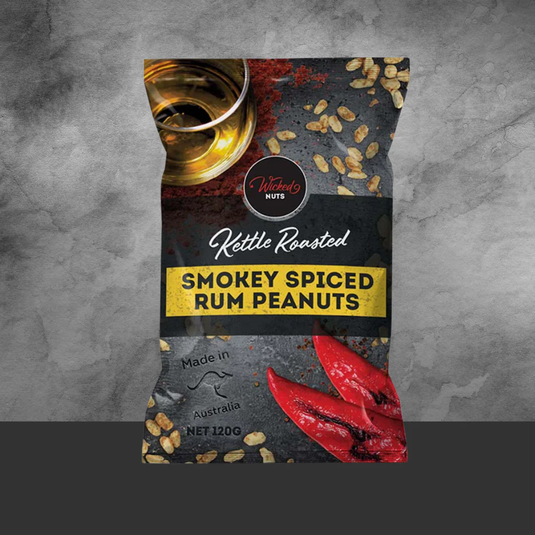 Wicked Nuts Smoky Spiced Rum Infused Peanuts 120g - Image 2